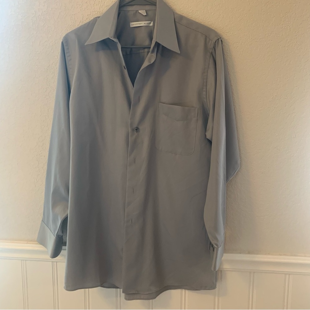 Geoffrey Beene wrinkle free long sleeve dress shirt, top dove gray